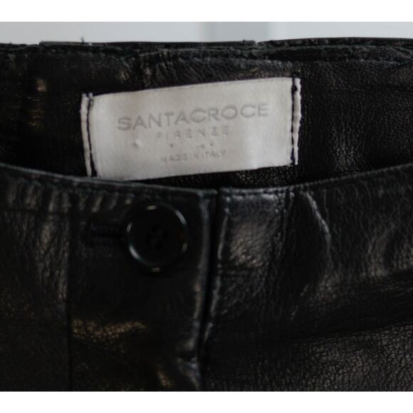 Santacroce Leather Pants IT 44, US S 2/4 Leather Laced Legs Retail $1295 - Picture 7 of 7